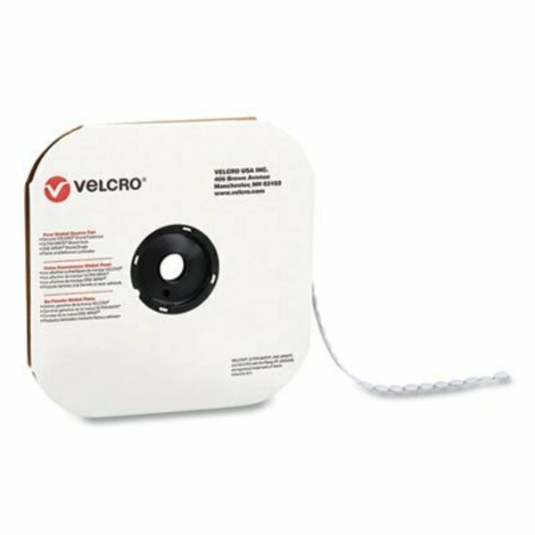 Velcro Brand Sticky-Back Fasteners, Loop Side, 0.5in Dia, White, 440PK 192245